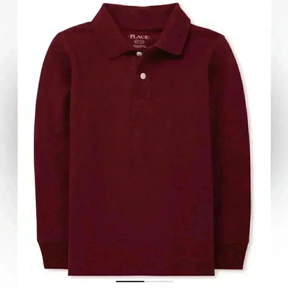 The Children’s Place Boys Uniform Long Sleeve Polo